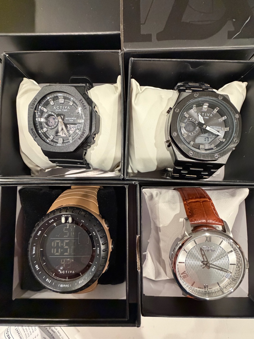 4 ACTIVA Watches – New in Box – Sport & Dress Styles – Great Gift Bundle